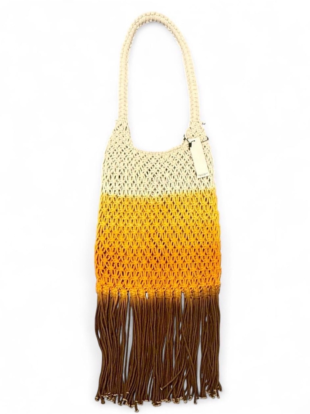 REVUE Crochet Fringe Tote Bag – Boho Summer Shoulder Bag (NWT) - Picture 5 of 5